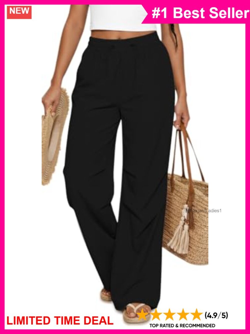 Super Lightweight Wide Leg Palazzo Pants High Waisted Casual Summer
